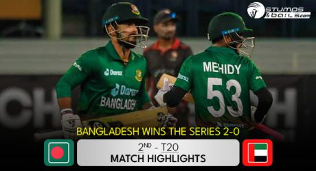 BAN vs UAE: Bangladesh wins the series 2-0 thanks to Mosaddek, and Mehidy