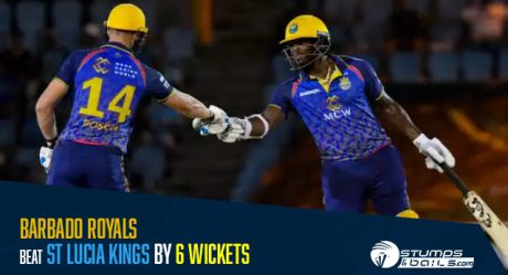 CPL 2022: Barbados Royals beat St Lucia Kings by 6 wickets