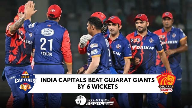 India Capitals Vs Gujarat Giants Match Highlights