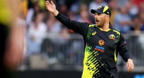 For violating the ICC Code of Conduct, Aaron Finch received a reprimand and a demerit point