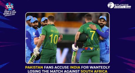 Pakistan fans accuse India for Wantedly losing the match against South Africa