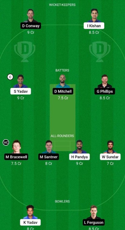 IND vs NZ Dream11 Team