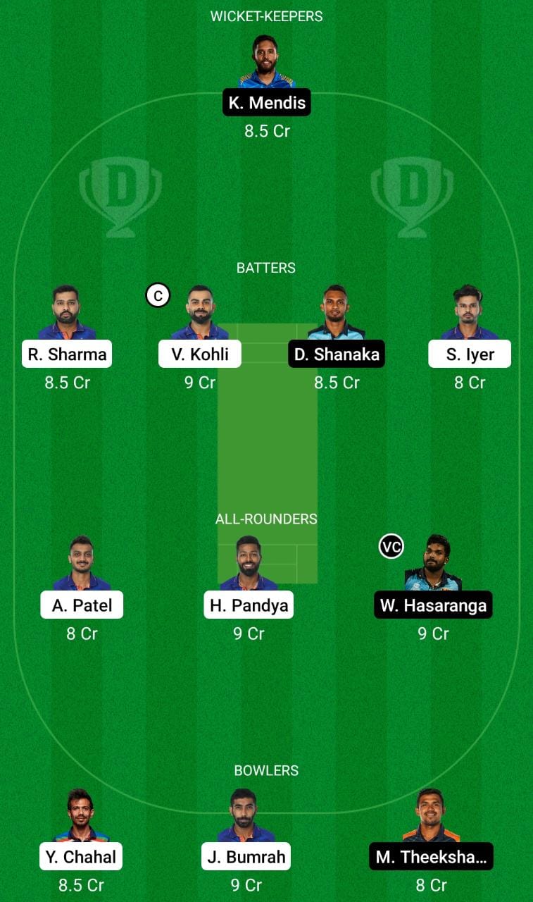 IND vs SL Dream 11 Prediction