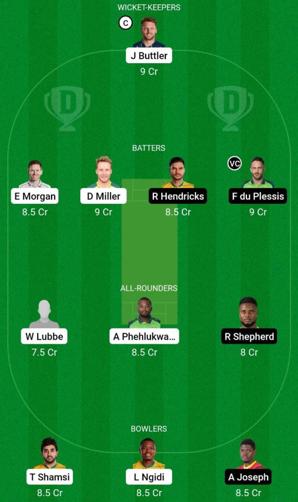 PRL vs JOH Dream 11 Prediction