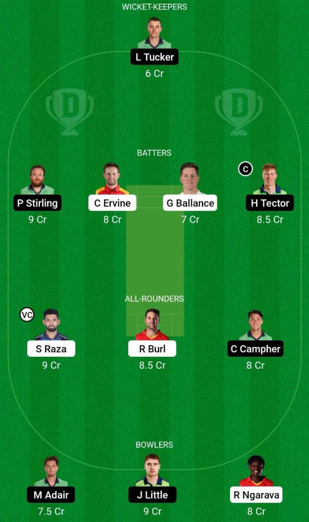 ZIM vs IRE Dream11 Experts Team 1 2