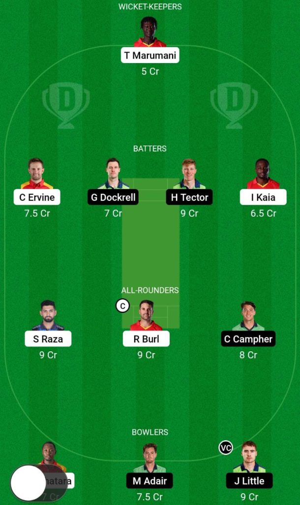 ZIM vs IRE Dream11 Experts Team 2 2