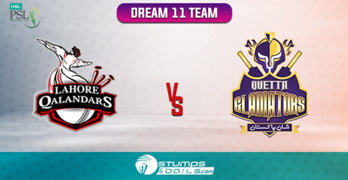 LAH vs QUE Dream11 Team Today