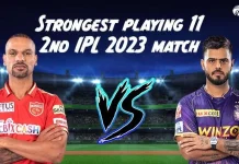 Strongest Playing 11 for PBKS vs KKR 2nd IPL match