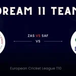 ZAS vs SAF Dream11 Prediction, European Cricket League T10, Match No 6 ECL T10 Fantasy Tips, ZAS vs SAF Dream 11   