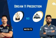 RCB vs GT Dream11 prediction in Hindi
