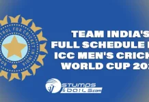 Team India’s full Schedule for ICC Men’s Cricket World Cup 2023 Team India's Schedule for World Cup 2023