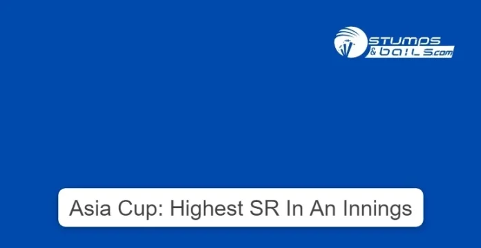 Highest strike rates in an innings in Asia Cup