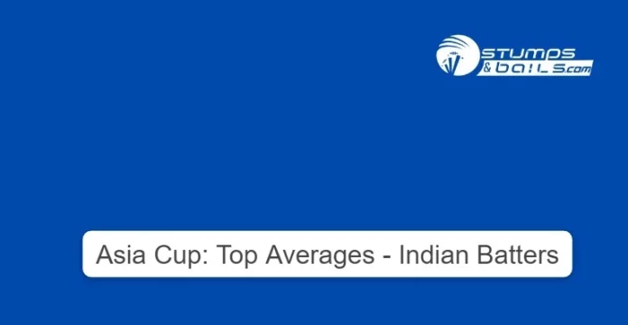 Indian batters with the best average in Asia Cup