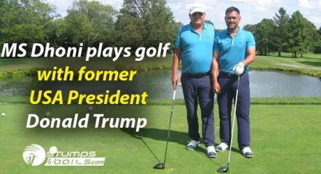 MS Dhoni plays golf with former USA President Donald Trump after enjoying Alcaraz vs Zverev match at US Open 2023 