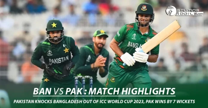 BAN vs PAK Highlights