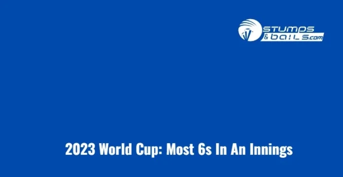 Batters who have scored most 6s in an innings in World Cup 2023