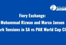Fiery Exchange: Mohammad Rizwan and Marco Jansen Spark Tensions in SA vs PAK World Cup Clash Rizwan and Jansen fight