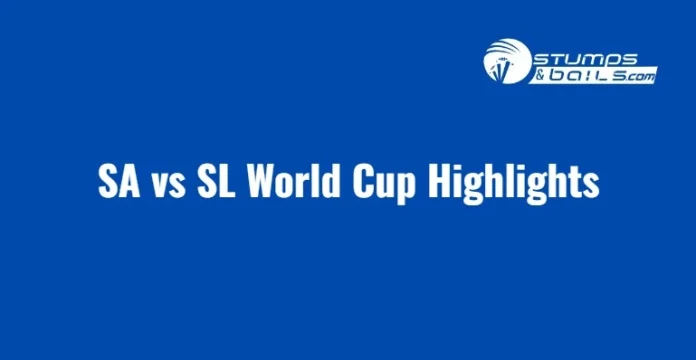 SA vs SL World Cup Highlights