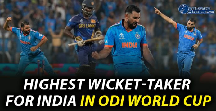 Mohammed Shami becomes leading wicket-taker for India in ODI World Cup history