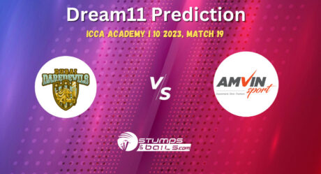DDD vs AMV Dream11 Prediction, Dubai Dare Devils vs AMVIN Sports Club Match Preview, ICCA Academy I10 Injury Update, Playing 11, Match 19
