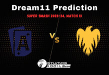 AA vs WF Dream11 Prediction Match 13, Fantasy Cricket Tips, Pitch Report, Injury and Updates, Super Smash T20 2023 AA vs WF Dream11 Prediction Today