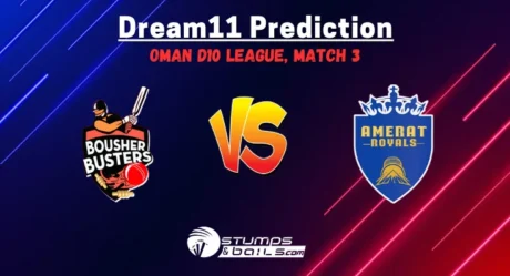 BOB vs AMR Dream11 Prediction: Bousher Busters vs Amerat Royals Match Preview,  Playing 11 and Pitch Report, Match 3, Oman D10 League, 2024