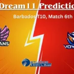 GUA vs VOY Dream11 Prediction: Barbados T10 Match 12, Small League Must Picks, Pitch Report, Injury Updates, Fantasy Tips, GUA vs VOY Dream 11