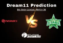 REN vs STA Dream11 Prediction Match 36, Fantasy Cricket Tips, Pitch Report, Injury and Updates, Big Bash League 2023-24 REN vs STA Dream11 Prediction