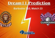 SET vs GUA Dream11 Prediction: Settlers (SET) vs Guardians (GUA) Match Preview, Playing 11, Injury Report and Pitch Report for Barbados T10 2023, Match 23 SET vs GUA Dream11 Prediction