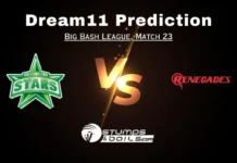 STA vs REN Dream11 Team Today: BBL Match 23 Fantasy Picks, STA vs REN Match Prediction STA vs REN Dream11 Team Today