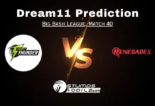 THU vs REN Dream11 Prediction Match 40, Fantasy Cricket Tips, Pitch Report, Injury and Updates, Big Bash League 2023-24 THU vs REN Dream11 Prediction