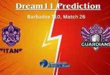 TIT vs GUA Dream11 Prediction, Titans vs Guardians Match Preview, Playing 11, Playing XI, Pitch Report, & Injury Updates for Barbados T10 2023-24, Match 26 TIT vs GUA Dream11 Prediction