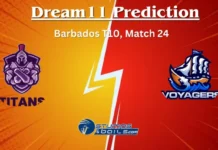 TIT vs VOY Dream11 Prediction: Voyagers vs Titans Match Preview, Pitch Report, Playing 11, Injury Report, for Barbados T10 2023, Match 24 TIT vs VOY Dream11 Prediction