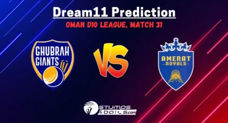 GGI vs AMR Dream11 Prediction, Ghubrah Giants vs Amerat Royals Preview, Playing XI, Pitch Report & Injury Updates For Match 31 of Oman D10 League 2024