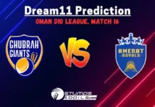 GGI vs AMR Dream11 Prediction Picks: GGI vs AMR Match 16 Fantasy Cricket Tips, Oman D10 League Fantasy Team GGI vs AMR Dream11 Prediction Picks