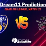 GGI vs RUR Dream11 Prediction: Ghubrah Giants vs Ruwi Rangers (GGI vs RUR) Match Preview, Injury Update, Playing11, Pitch Report, Oman D10 League Match 27