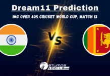 IND-40 vs SRI-40 Dream11 Prediction: IMC Over 40s Cricket World Cup Match 13, Fantasy Cricket Tips, IND-40 vs SRI-40 Prediction IND-40 vs SRI-40 Dream11 Prediction