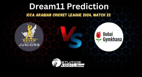 SVDJ vs DGA Dream11 Prediction, Seven Districts Juniors vs Dubai Gymkhana Match Preview, Playing 11, Pitch Report, Injury Report for ICCA Arabian Cricket League Match 22 