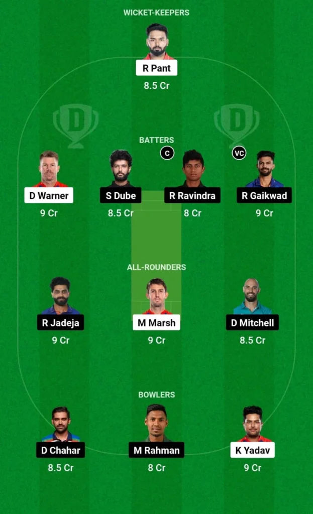 DC vs CHE Dream11 Prediction