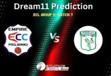 ECC vs BYR Dream 11 Prediction: Empire CC vs Byron Match Preview, Playing 11, Pitch Report, Injury Reports, Match 7 European Cricket League 2024 Group D ECC vs BYR Dream11 Prediction