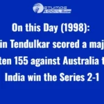 On this Day (1998): Sachin Tendulkar scored a majestic unbeaten 155 against Australia to help India win the Series 2-1