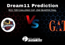 REN vs GAT Dream11 Prediction: KCC T20 Challengers Cup 2024, 2nd Quarter Final, Small League Must Picks, Pitch Report, Injury Updates, Fantasy Tips, REN vs GAT Dream 11 REN vs GAT Dream11 Prediction