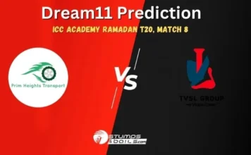 TVS vs PHT Dream11 Prediction: ICC Academy Ramadan T20 Match 8, Fantasy Cricket Tips, TVS vs PHT Dream11 Team Today TVS vs PHT Dream11 Prediction