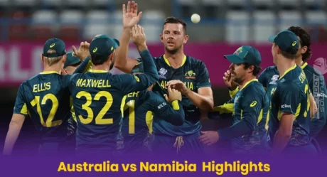 Australia Storm into T20 World Cup Super 8s with Convincing 9 Wicket Win Over Namibia