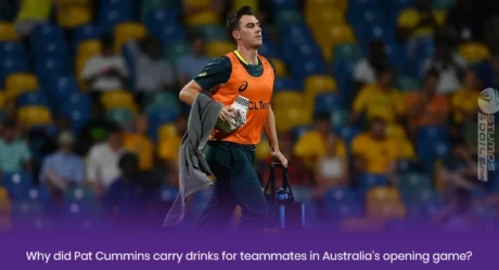 Why did Pat Cummins carry drinks for teammates in Australia’s opening game? 