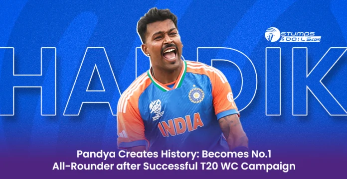 Hardik Pandya Becomes No 1 All rounder in T20Is