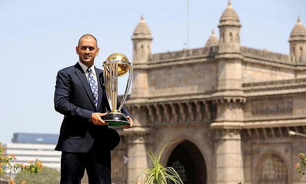 MS Dhoni With ICC Trophies
