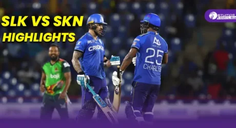 SLK vs SKN Highlights: Saint Lucia Kings ascend to third place following blistering knocks from Johnson Charles and Faf du Plessis  