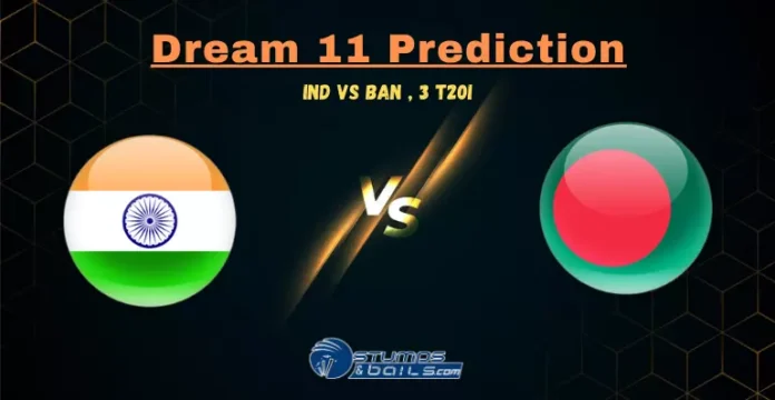 IND vs BAN Dream11 Prediction 3rd T20I