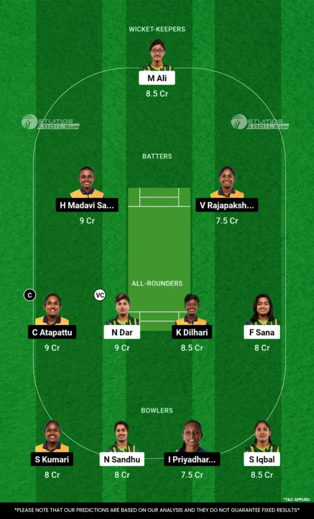 PK-W vs SL-W Dream11 Prediction 2nd T20I